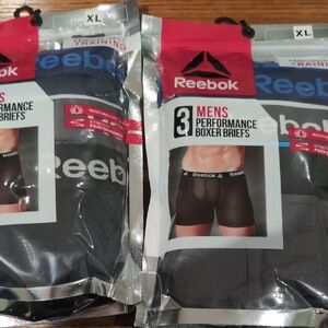 Reebok Men's Performance Boxer Briefs - Black and Blue (2 Packs =6 Pairs)